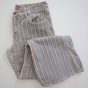 Vintage Y2K Vanilla Star Low Rise Striped Corduroy Flare Jeans | 13